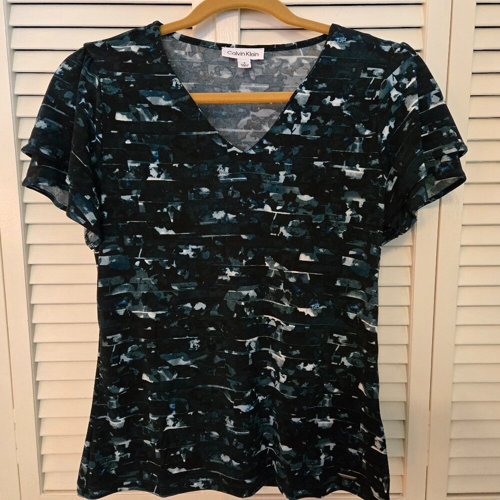Calvin Klein Flutter Sleeve Top - Size S